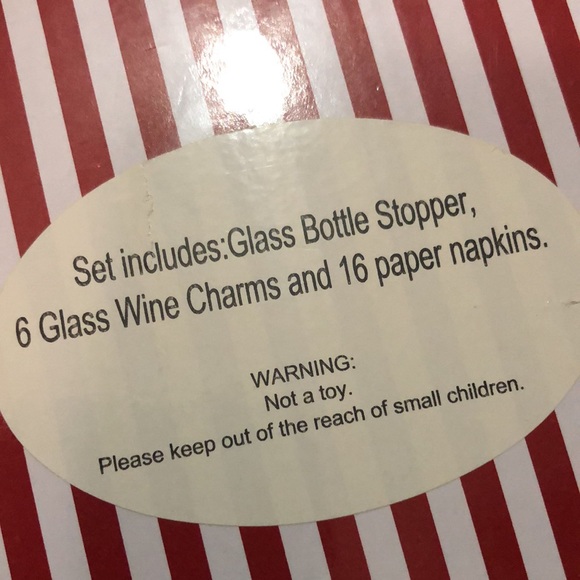 New in Box “Hostess Set” Wine Charms/Bottle Stopper/Napkins-Holiday Vibes - Picture 8 of 8